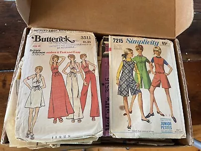 Lot Of 22 60s 70s & 80’s Vintage Womens Sewing Patterns Simplicity McCalls Etc. • $5
