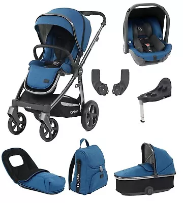 Babystyle Oyster 3 Kingfisher With Carrycot Footmuff Bag Car Seat Base & Pvc • £988.46