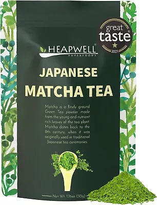 Heapwell Superfoods Japanese Matcha Green Tea Powder 50G (50 Serving) | Premium • £8.99