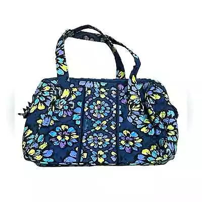 Vera Bradley Indigo Pop Blue Handled Shoulder Tote Purse Medium • $30