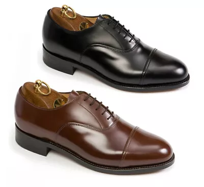 £164.99 • Buy SANDERS OXFORD UNIFORM / OFFICERS LEATHER SHOES, UK-MADE, BLACK Or BROWN [70425]