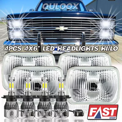 4PCS 4 X6  LED Headlights High-Lo Beam For Chevy C10 Pickup 1981-87 Ford Mustang • $119.99