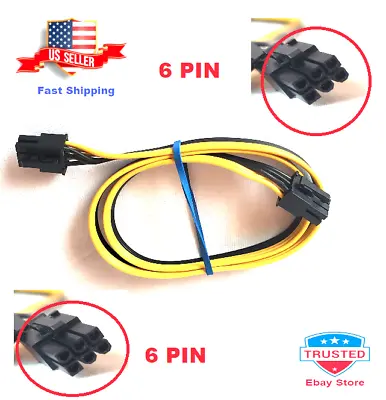PCI-Express 6 Pin Male To 6 Pin Male Video Card 25  Power Cable PC/Mining Rig • $8.99