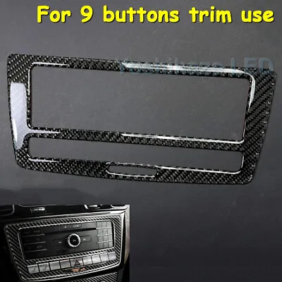 9 Buttons Real Carbon Fiber CD Radio Panel Trim Cover Fits 12-15 W166 ML350 ML63 • $56.10