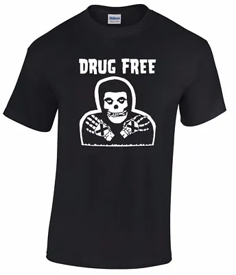 DRUG FREE Crimson Ghost T-shirt Misfits Straight Edge Punk Minor Threat H2o • $12