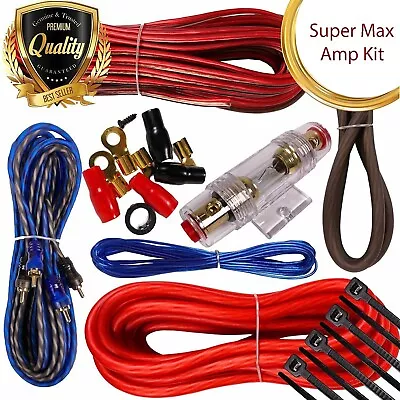 Complete 1000W 8 Gauge Car Amplifier Installation Wiring Kit Amp PK1 8 Ga Red • $19.95