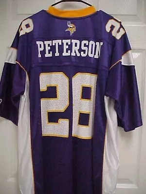 ADRIAN PETERSON 28 Minnesota Vikings Purple Nylon Football Jersey XL Reebok • $9.99