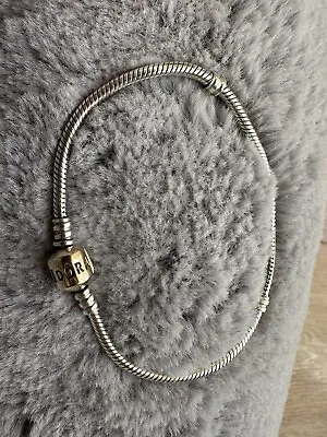 Two Pandora 14ct Gold Clasp Snake Chain Bracelet  590702HG 20Cm • £85