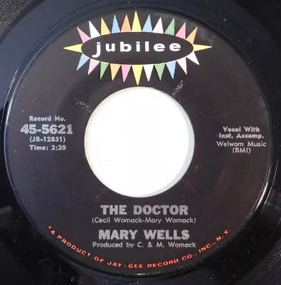 Near Mint Northern Soul MARY WELLS The Doctor Two Lovers History JUBILEE 45 R&b • $9.85
