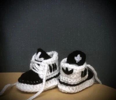 £6.99 • Buy Crochet Baby Shoes Handmade Crochet Wool Baby Booties Sneakers Slippers