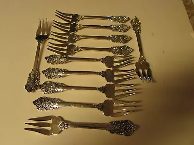 Vtg GODINGER Baroque Silverplate Pickle Forks 5 3/4” Set Of 11 Pieces Very Nice • $11.19