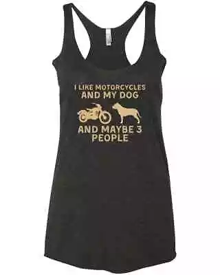 I Like Motorcycles And My Dog And Maybe 3 People Pit Bull Lover Gift Racer Tank  • $25.99