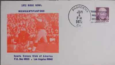 1972 Rose Bowl Football Postal Cover Stanford Indians Vs. Michigan Wolverines • $21.50