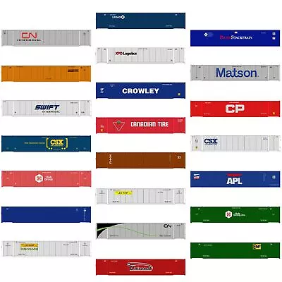 Evemodel 3pcs N Scale 53ft 1:160 Shipping Container 53' Cargo Box With Magets • $26.99