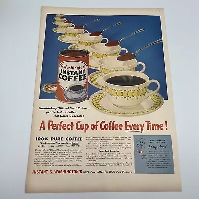 1953 G. Washingtons Instant Coffee Original VTG Print Ad 10 X14  Perfect Cup • $8.25