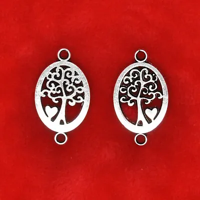 £2.39 • Buy 10 X Tibetan Silver Tree Of Life With Love Heart Connector Pagan Charms Pendants