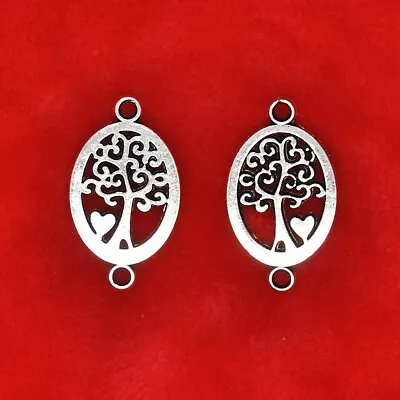 £2.39 • Buy 10 X Tibetan Silver Tree Of Life With Love Heart Connector Pagan Charms Pendants