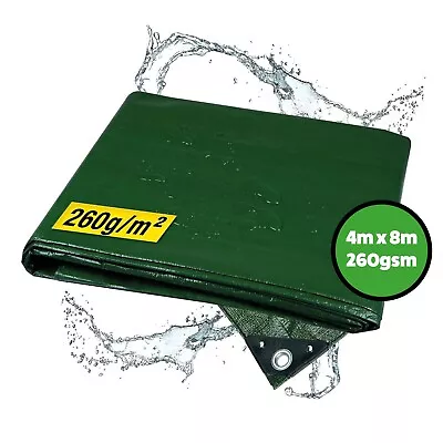 260GSM Tarpaulin Heavy Duty 4m X 8m Waterproof Sheet Camping 4 X 8 Metres Best • £34