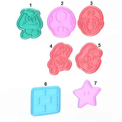 Super Mario Cookie Cutters And Stamp Fondant Cake Toppers Birthday Party • $9.95