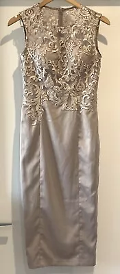 Elle Zeitoune Ensley Evening Dress Midi Length Size 6 Champagne Colour BNWTS  • $69