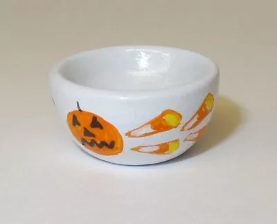 Dollhouse Halloween Candy Trick Or Treat Jack O Lantern Bowl 1:12 Miniatures • $3.59