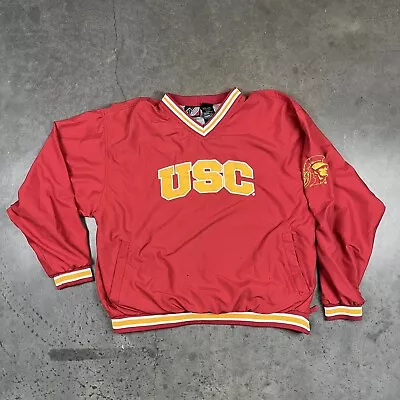 USC Sweatshirt Mens Large Red V Neck Long Sleeve Minor Flaws Preowned Preppy • $19.99