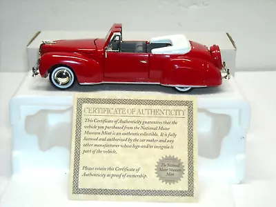 NATIONAL MOTOR MUSEUM 1940 LINCOLN CONTINENTAL RED VERT 1:32 W/ COA & BOX NICE • $17.99