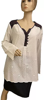 Matilda Jane Clothing Women’s XXL Long Sleeve Tunic Shirt White NWT V-neck • $9.93