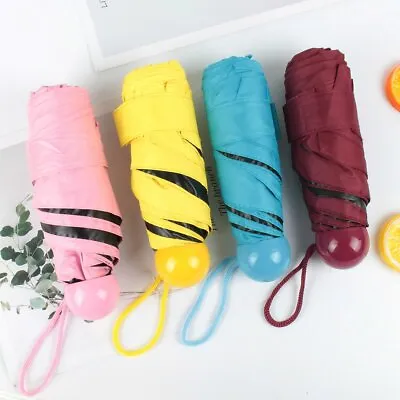 $17.08 • Buy Folding Mini Umbrella Pocket Parasol Rain Anti-UV Portable Travel Compact NEW HG