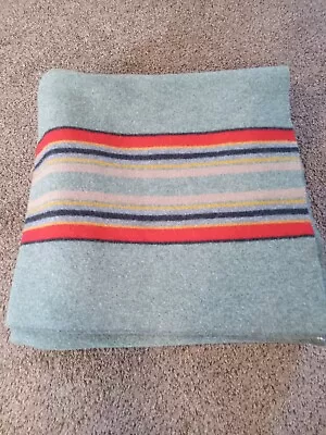 Pendleton Queen Size Wool Yakima Camp Blanket Green 90 X90 • $200