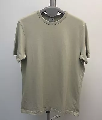 Zara Men's Shirt USA Size Large Tee Short Sleeve Beige Plain Casual • $17