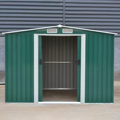 8 X 6 Garden Tool Storage Shed With Gabled Apex Roof Galvanised Steel Base Frame • £285.95