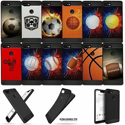 For [Google Pixel 3A XL] Sports TPU Flexible Case Carbon Fiber Accents Cover • $10.99