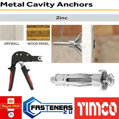 TIMco CAVITY ANCHORS HOLLOW WALL METAL PLASTERBOARD FIXINGS HEAVY DUTY • £17.02