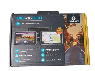 NAVMAN Big Rig Duo 6-inch GPS Navigator With Built-in 2K Dash Cam AA0072005 * AU • $189.99