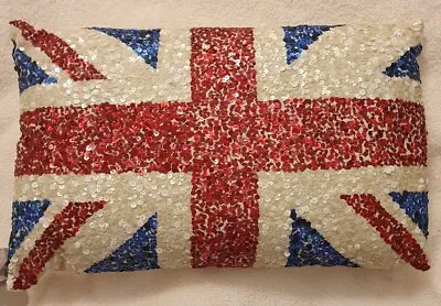 Union Jack Sequinned Flag Cushion Marks & Spencer Jubilee NWT  • £25