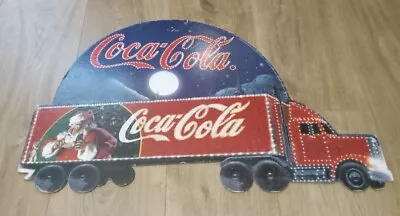 Vintage Coca Cola Christmas Truck Shop Store Advertising Sign VERY RARE • £35