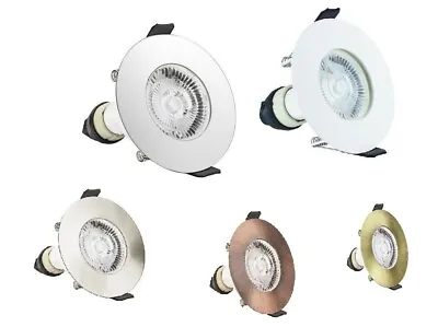 EVO Fire Rated Downlight IP65 White Satin Nickel Chrome GU10 Slim Copper • £6.66