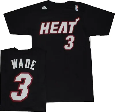 Dwyane Wade Miami Heat Adidas Throwback Black T Shirt New Tags • $23.70