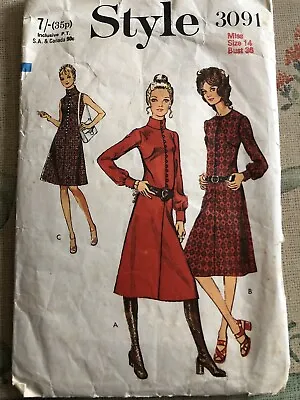 Style Vintage 3091 Ladies Dressmaking Pattern Sizes 14 Used Cut No Instructions • £0.99