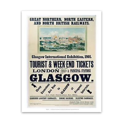 £9.99 • Buy Glasgow International Exhibition 28x35cm Art Print By Vintage Railway Posters