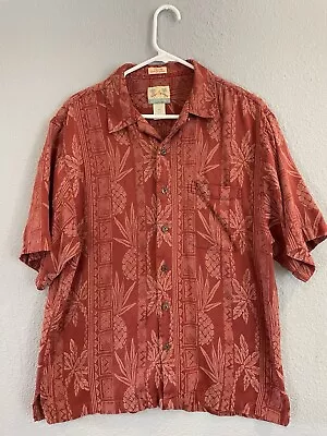 Reyn Spooner 100% Silk Hawaiian Shirt Men's Medium Regency Jacquard Loop Collar • $15.99