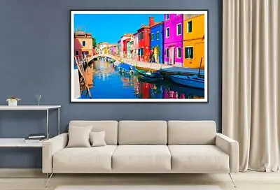 Colorful Burano Island In Venice Print Premium Poster High Quality Choose Sizes • £8