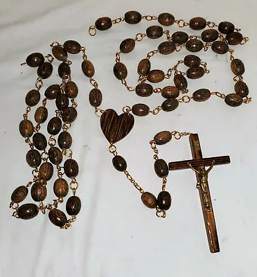  Habit Rosary Wooden Beads Waist/Wall Cross Crucifix Catholic 56  HUGE Halloween • $32.80