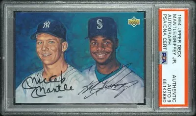 1994 Upper Deck Mickey Mantle Ken Griffey Jr PSA Authentic Auto 9 Dual • $9999