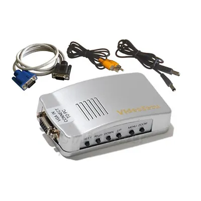 PC VGA To TV RCA Converter Switch Box Adapter Mac Composite Video AV Signal CZS • $15.90