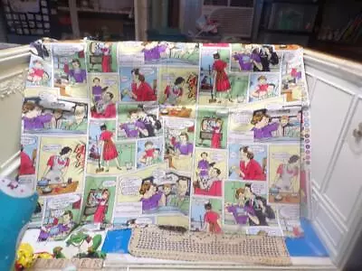 Fabric-cotton-Michael Miller Cartoon DYSFUNCTIONAL FAMILY PRINT 1+ Yd #2613 • $4.49