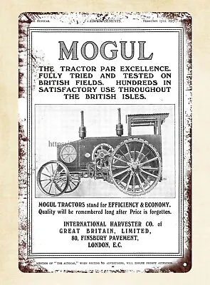 Farm Equipment Advert Autocar 1917 Mogul Tractor International Harvester Tin • $15.93