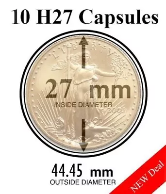 10 Genuine H27 Round AirTite Coin Capsule Fit 1/2 Oz Gold Eagle 27mm Archival • $10.54