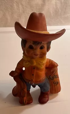Vintage Saddle Up Cowboy Figurine Boy Cute Excellent Condition • $18.29